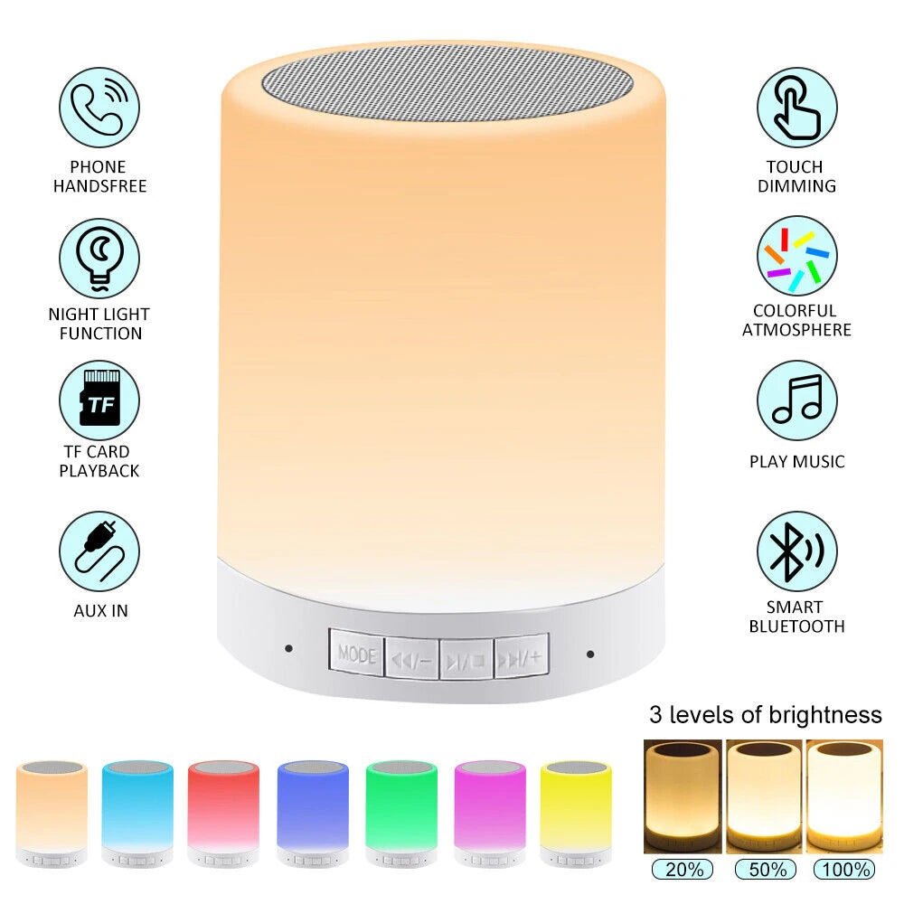 LED Smart Night Light with Bluetooth Speaker